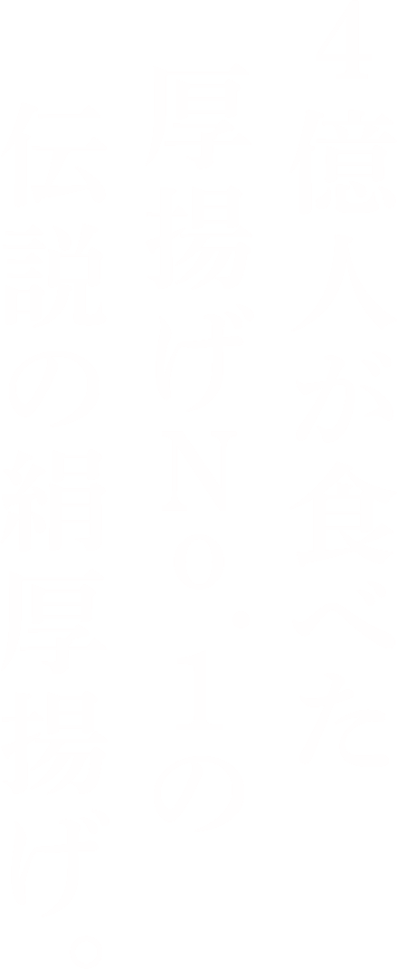 4億人が食べた厚揚げNo.1の伝説の絹厚揚げ。