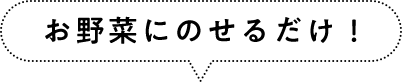 お野菜にのせるだけ！